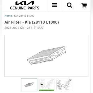 Kia Genuine Parts Filter Air Cleaner